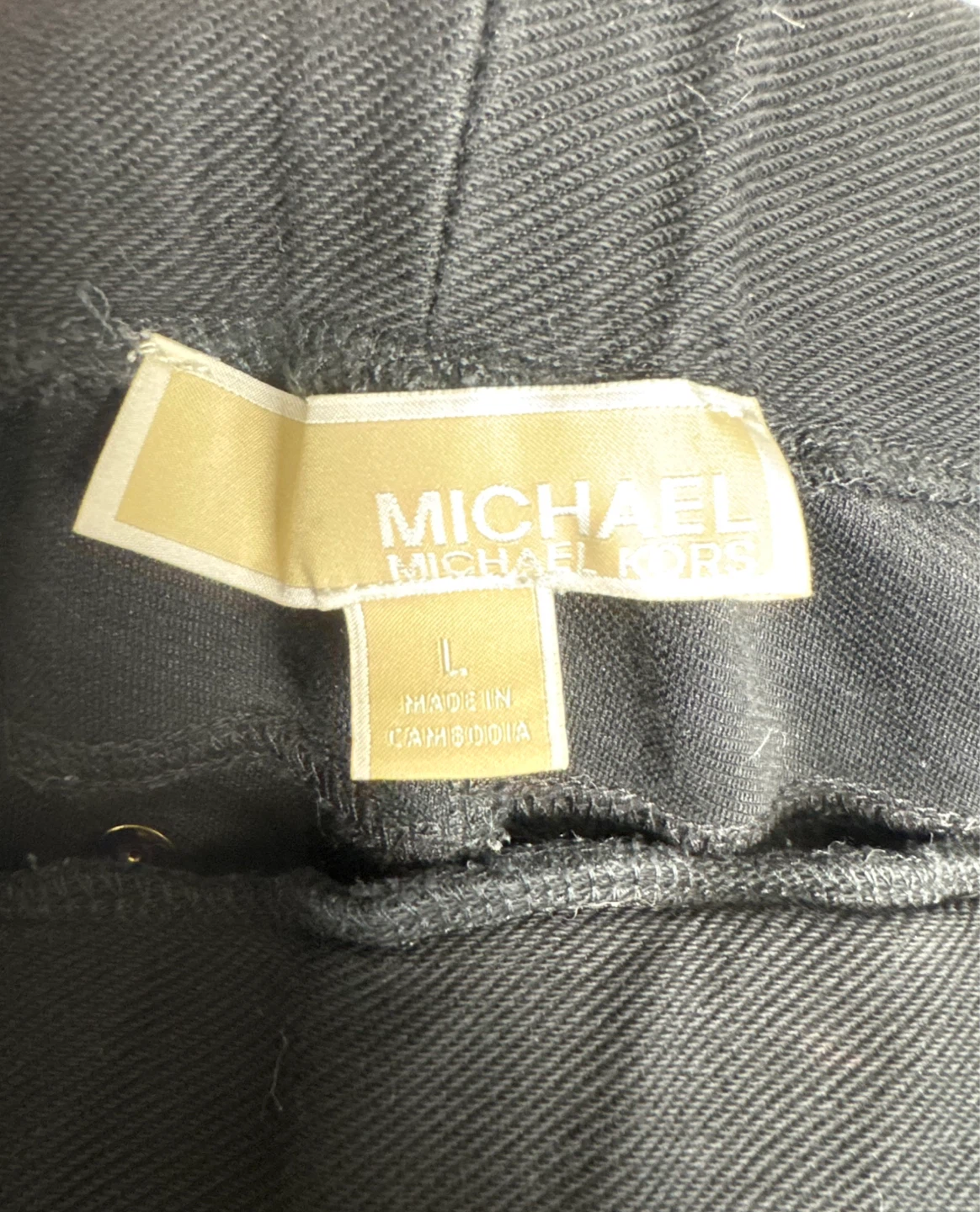 Michael Kors Black Stretch Cotton Blend Pants Size L - photo 4