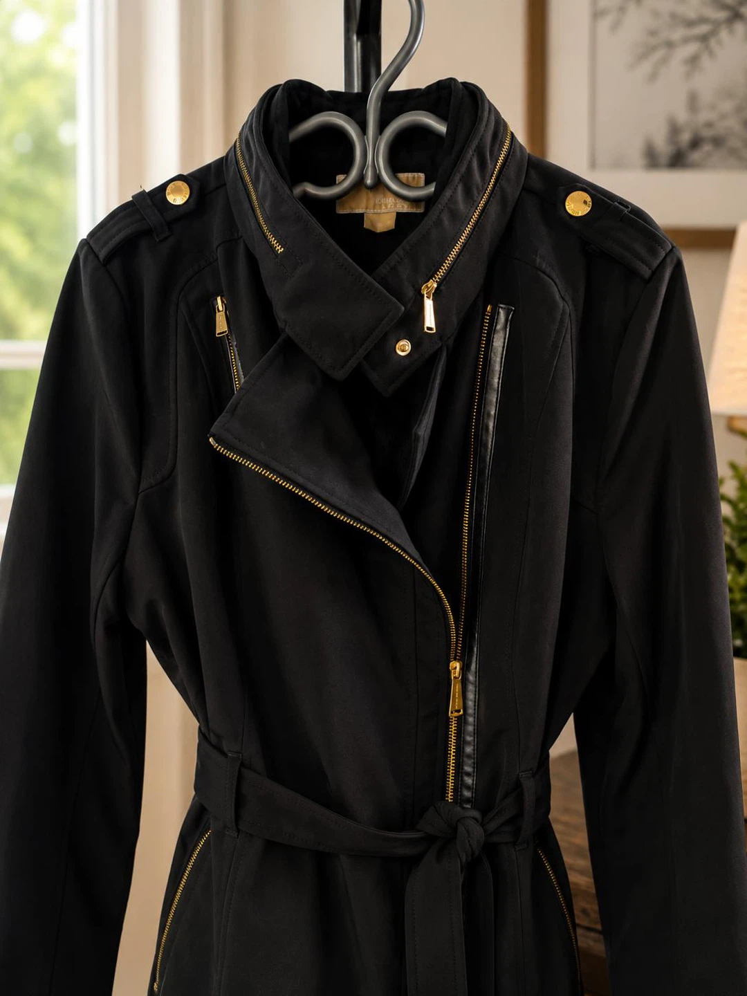 Michael Kors Black Asymmetrical Moto Jacket XL - photo 3