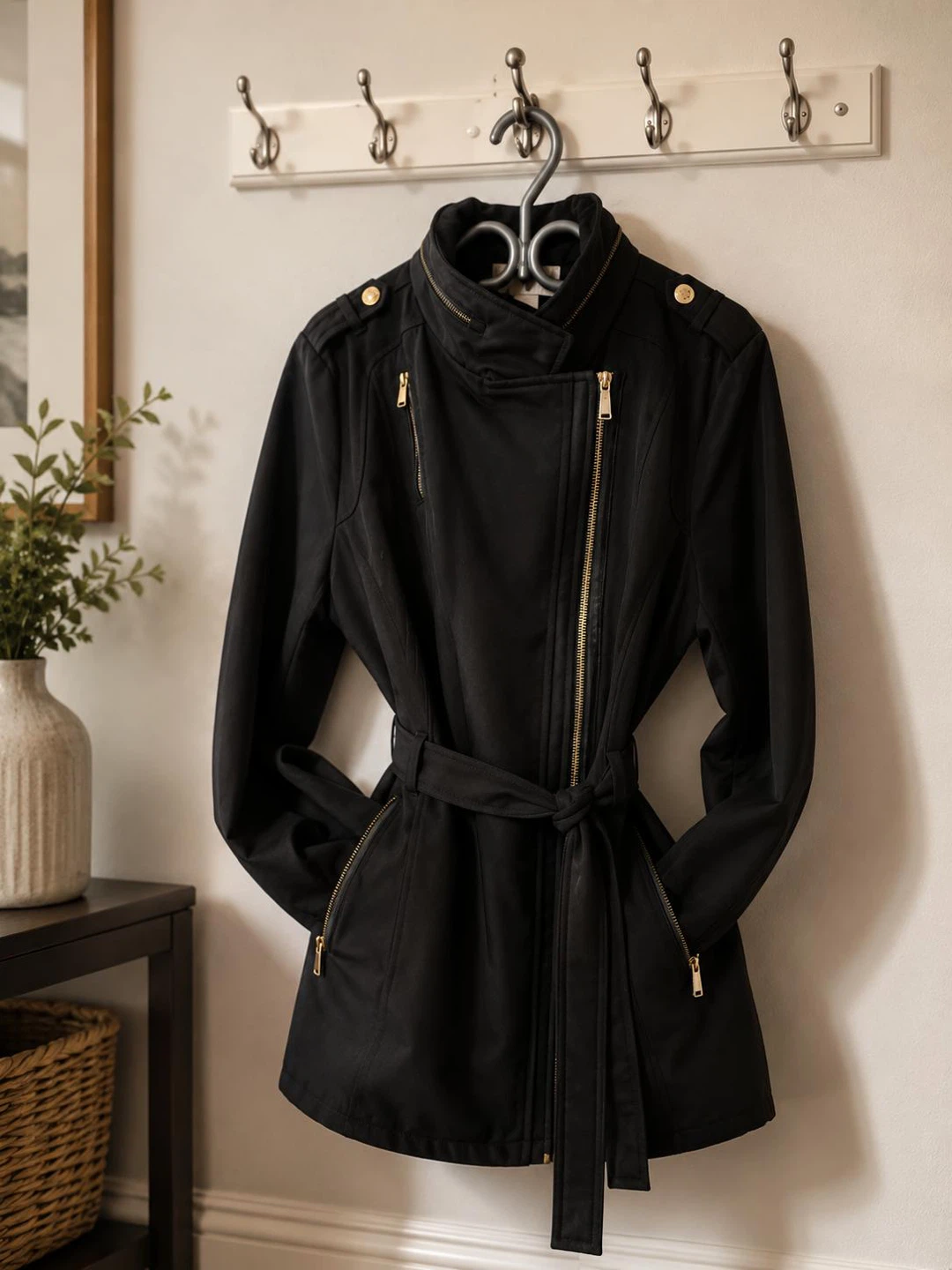 Michael Kors Black Asymmetrical Moto Jacket XL - photo 5