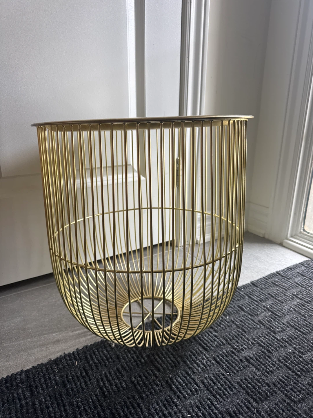 Gold Wire Basket Side Table
