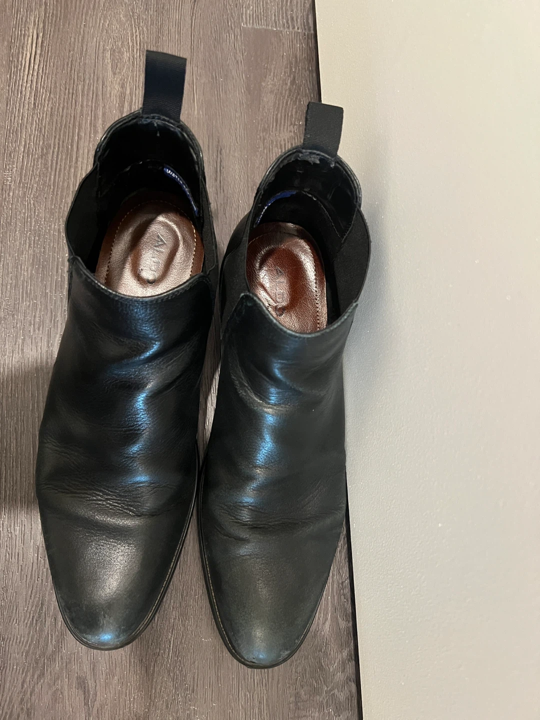 ALDO Black Leather Chelsea Boots