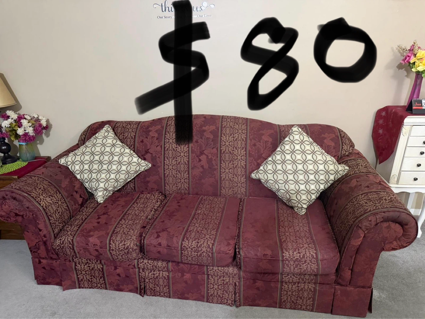 3+2 seater  Sofa with Decorative Pillows