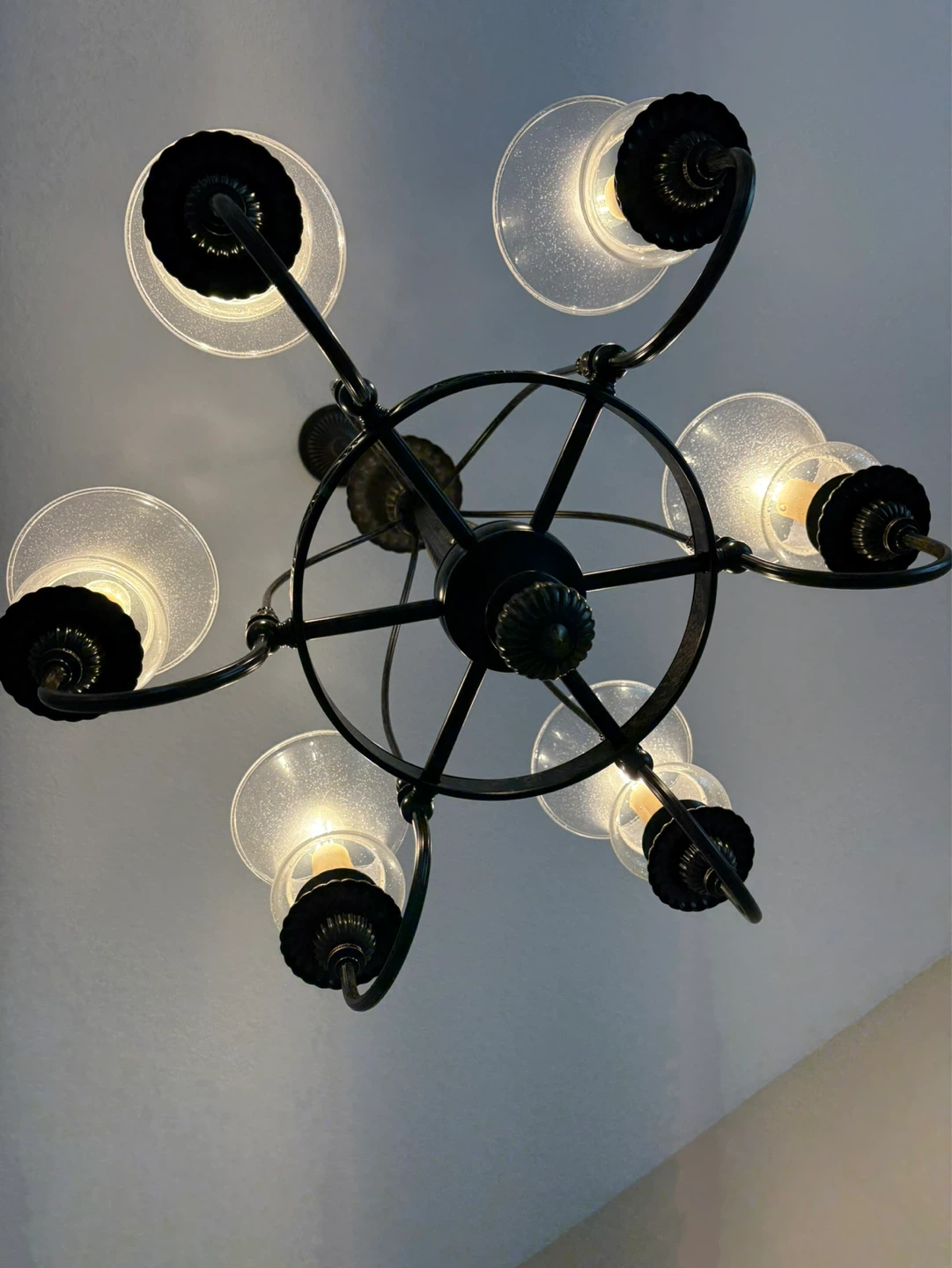 Antique Style 5-Light Chandelier with Glass Shades - photo 2