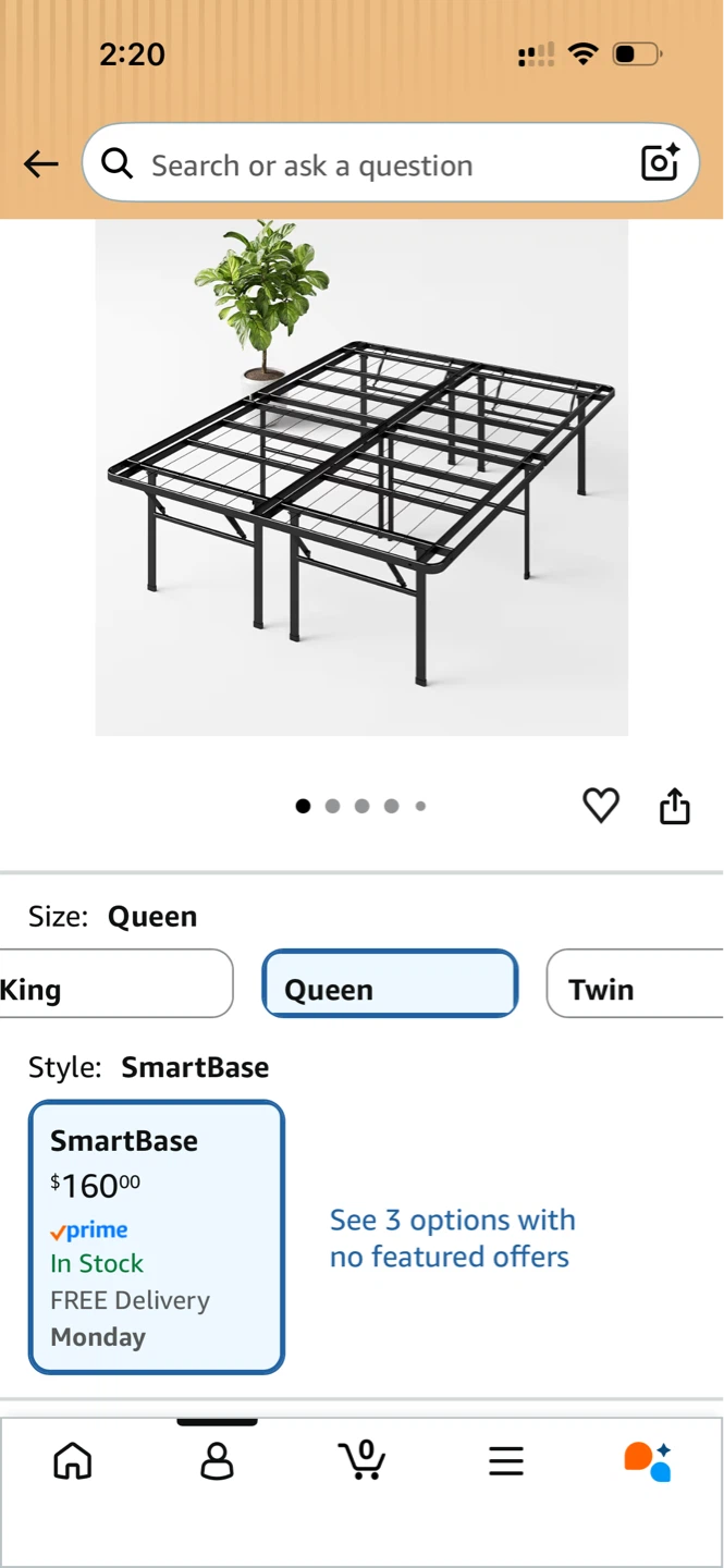 Queen Zinus SmartBase Bed Frame – Like New - photo 2