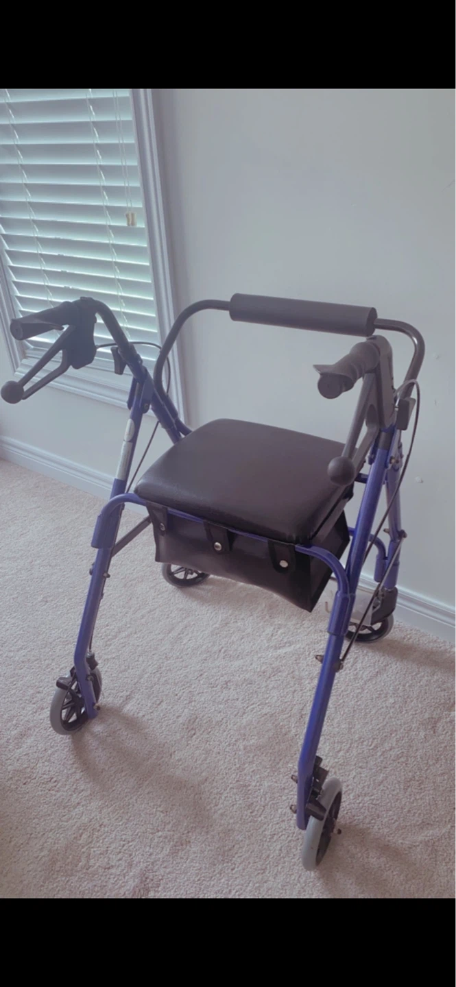 Drive 4-Wheel Folding Aluminum Rollator Walker with Seat - photo 2