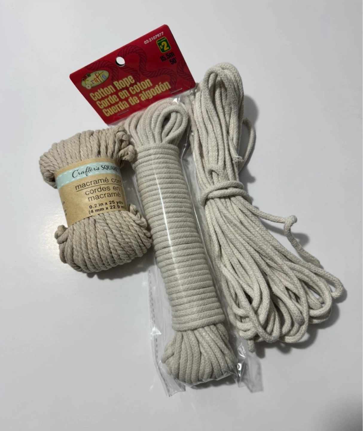 Crafter's Square Macrame Cotton Rope - 0.2 inch, 25 yds