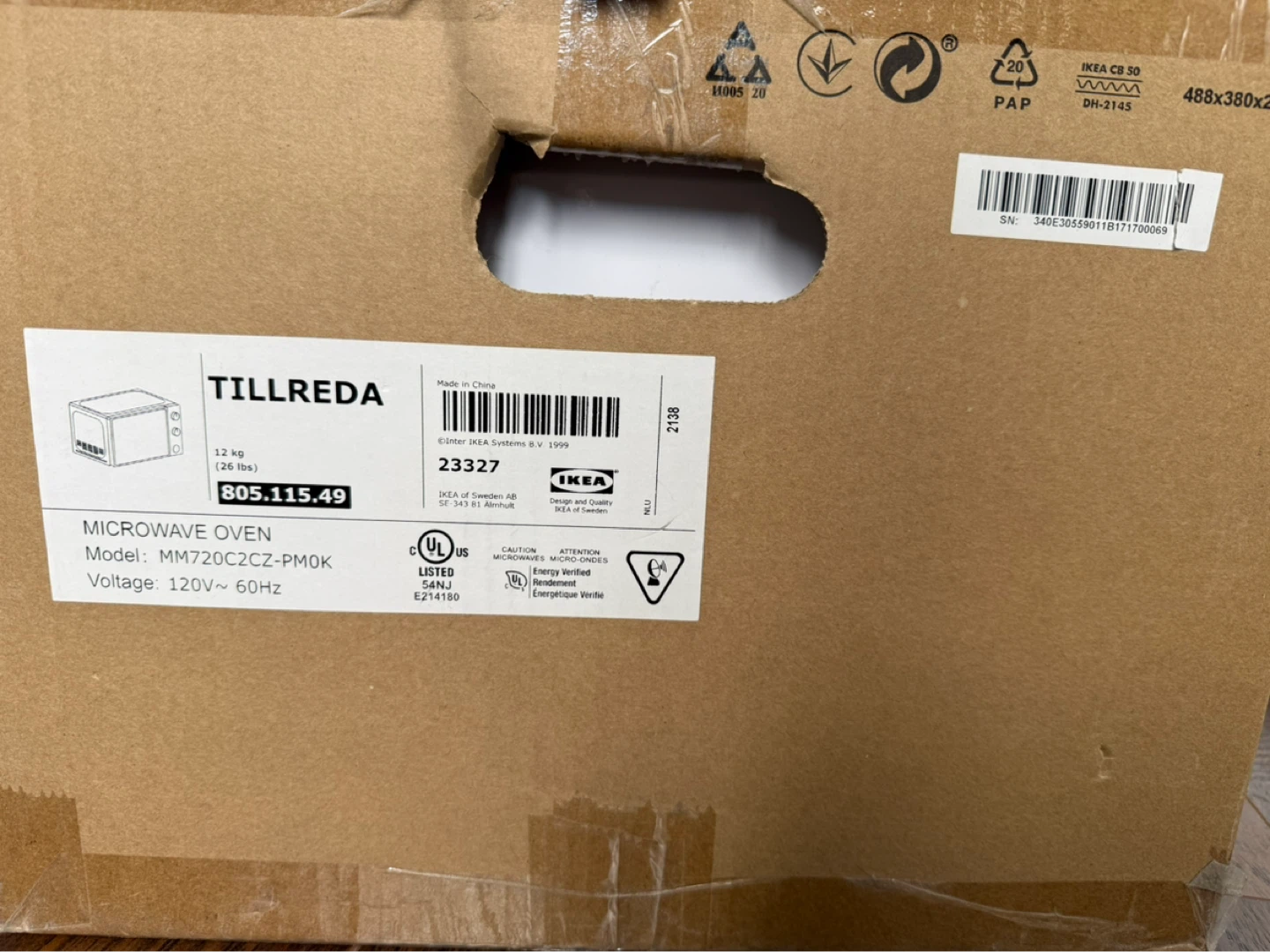IKEA TILLREDA Microwave Oven MM720C2CZ-PM0K