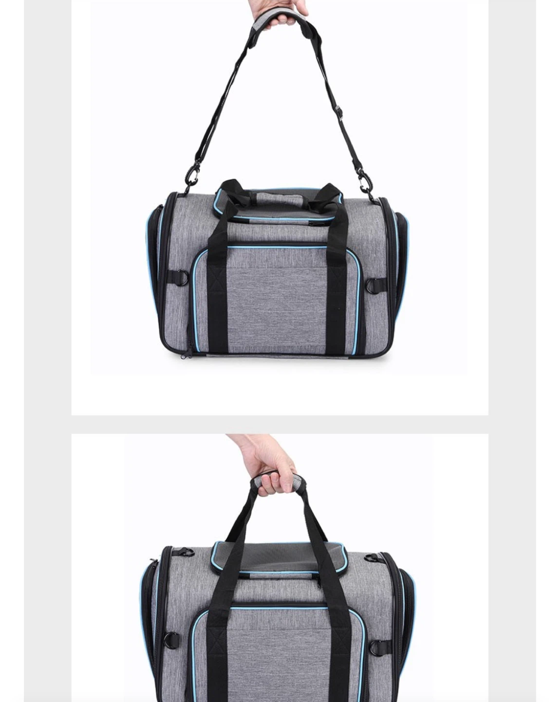 Grey Pet Carrier Bag with Multiple Mesh Windows - photo 2