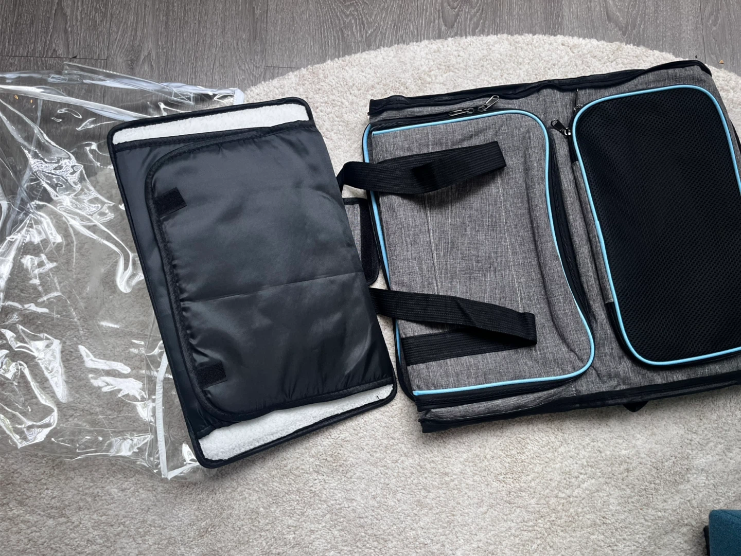 Grey Pet Carrier Bag with Multiple Mesh Windows - photo 5