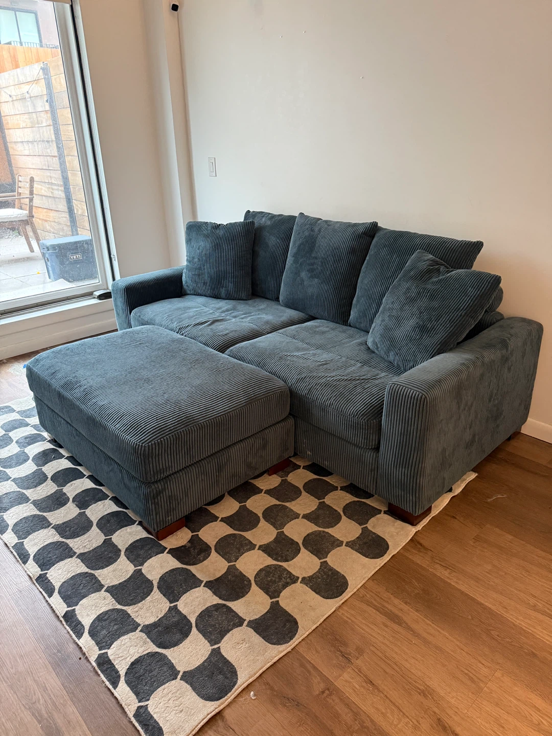 Latitude Run Xandar Corduroy Sofa - Blue - photo 5