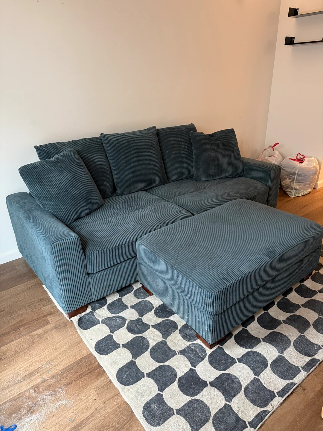 Latitude Run Xandar Corduroy Sofa - Blue - photo 4