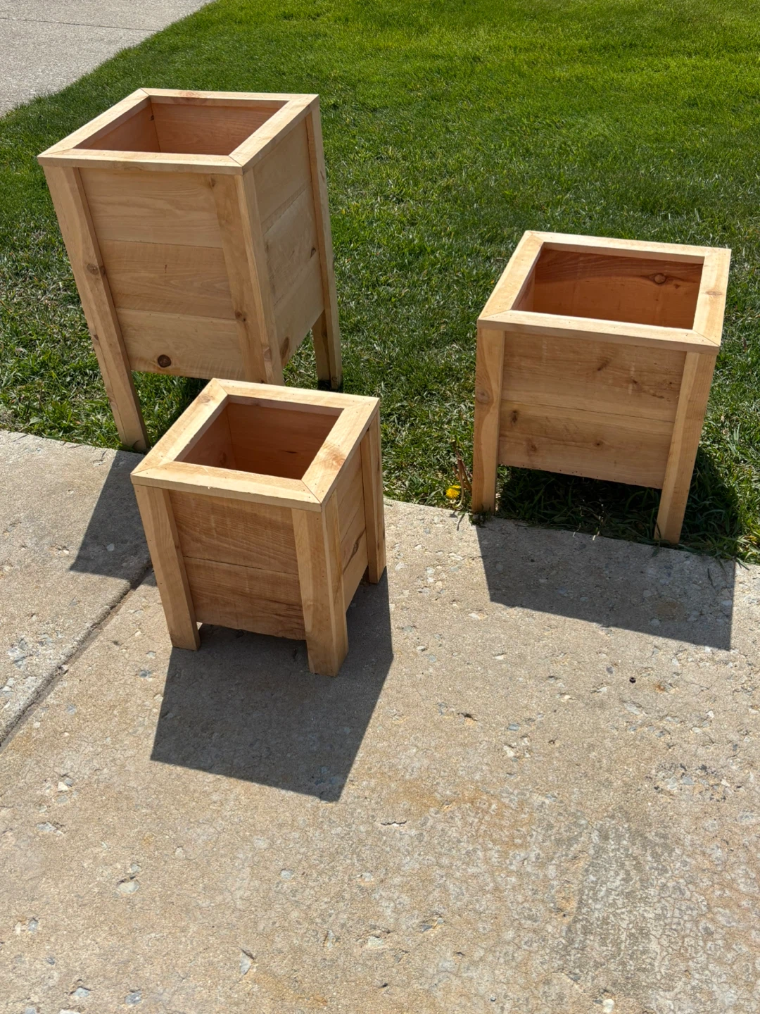 Set of 3 Wooden Planters