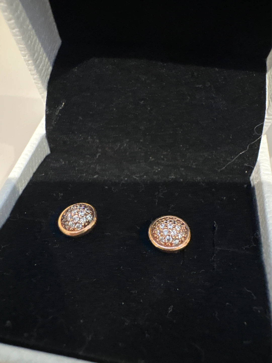 Pandora Rose Gold Stud Earrings with Pave Crystals - photo 2