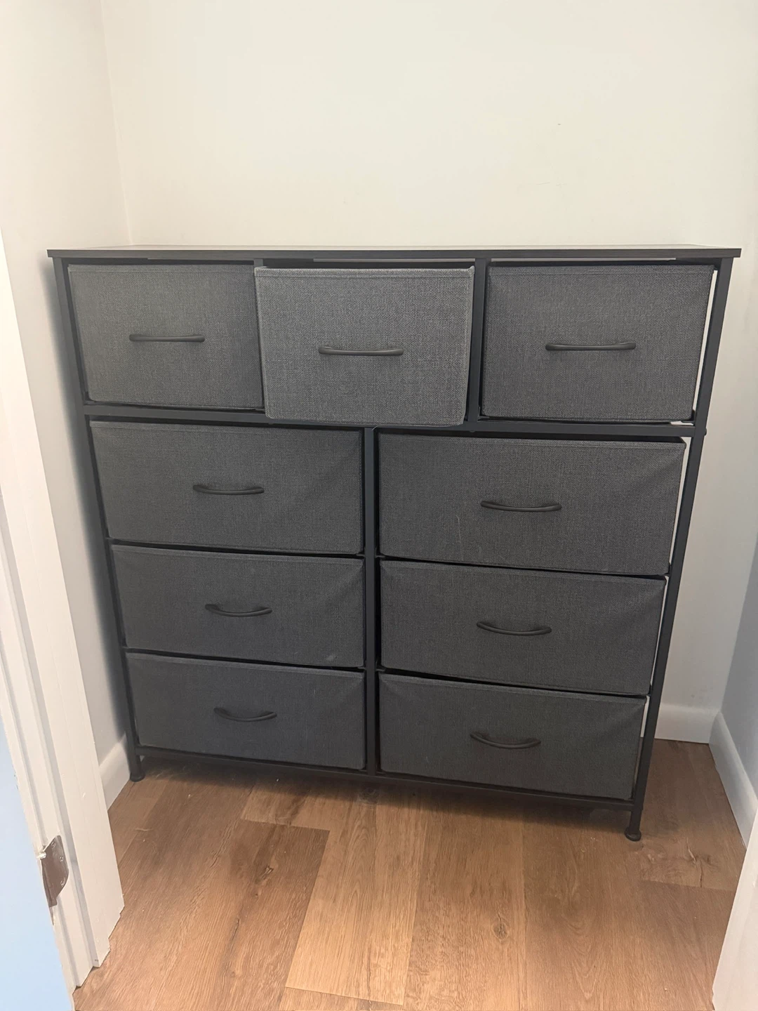 WLIVE 9-Drawer Dresser Fabric Storage Tower - Dark Grey
