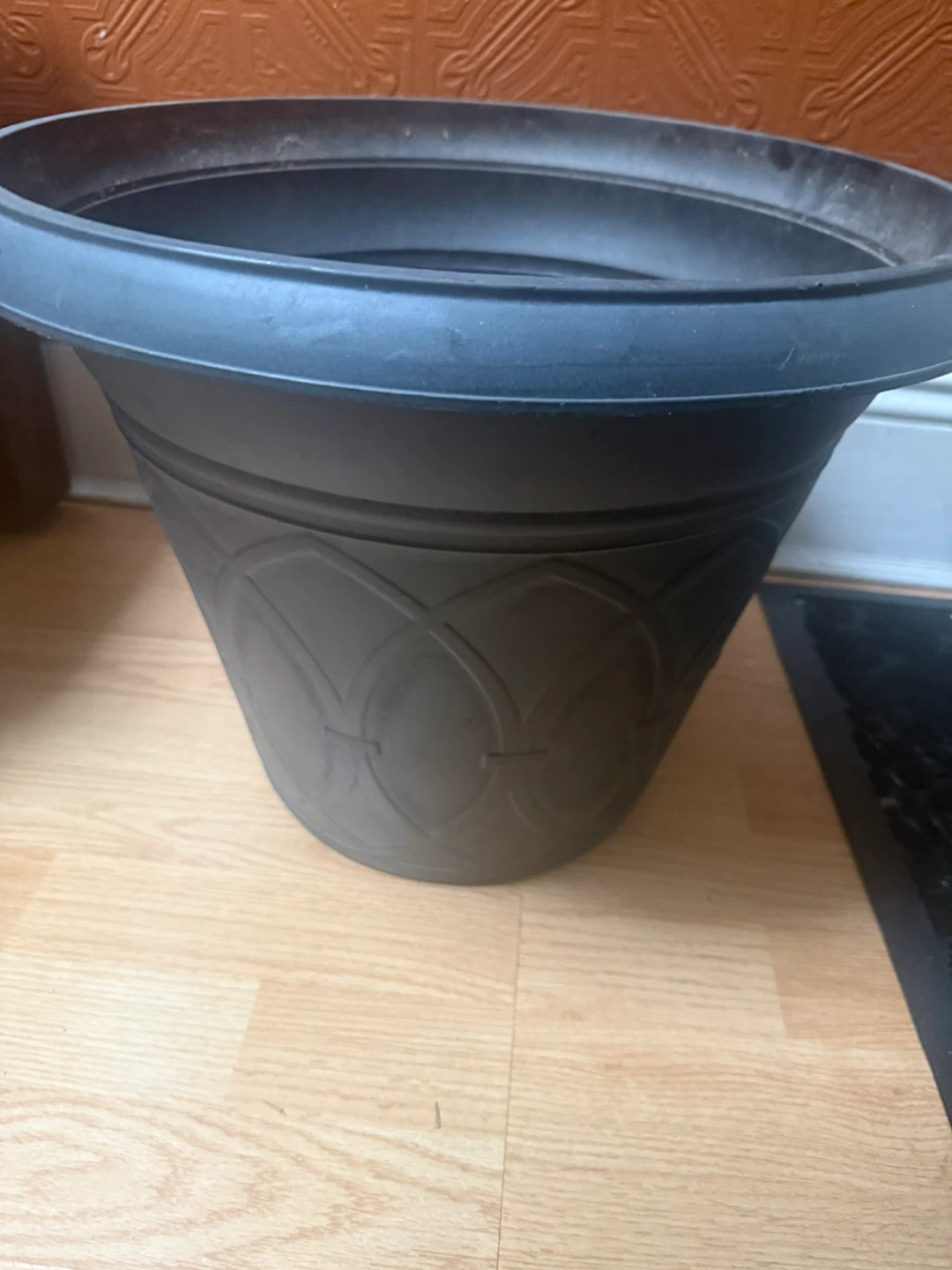 Large Dark Brown Plastic Planter Pot