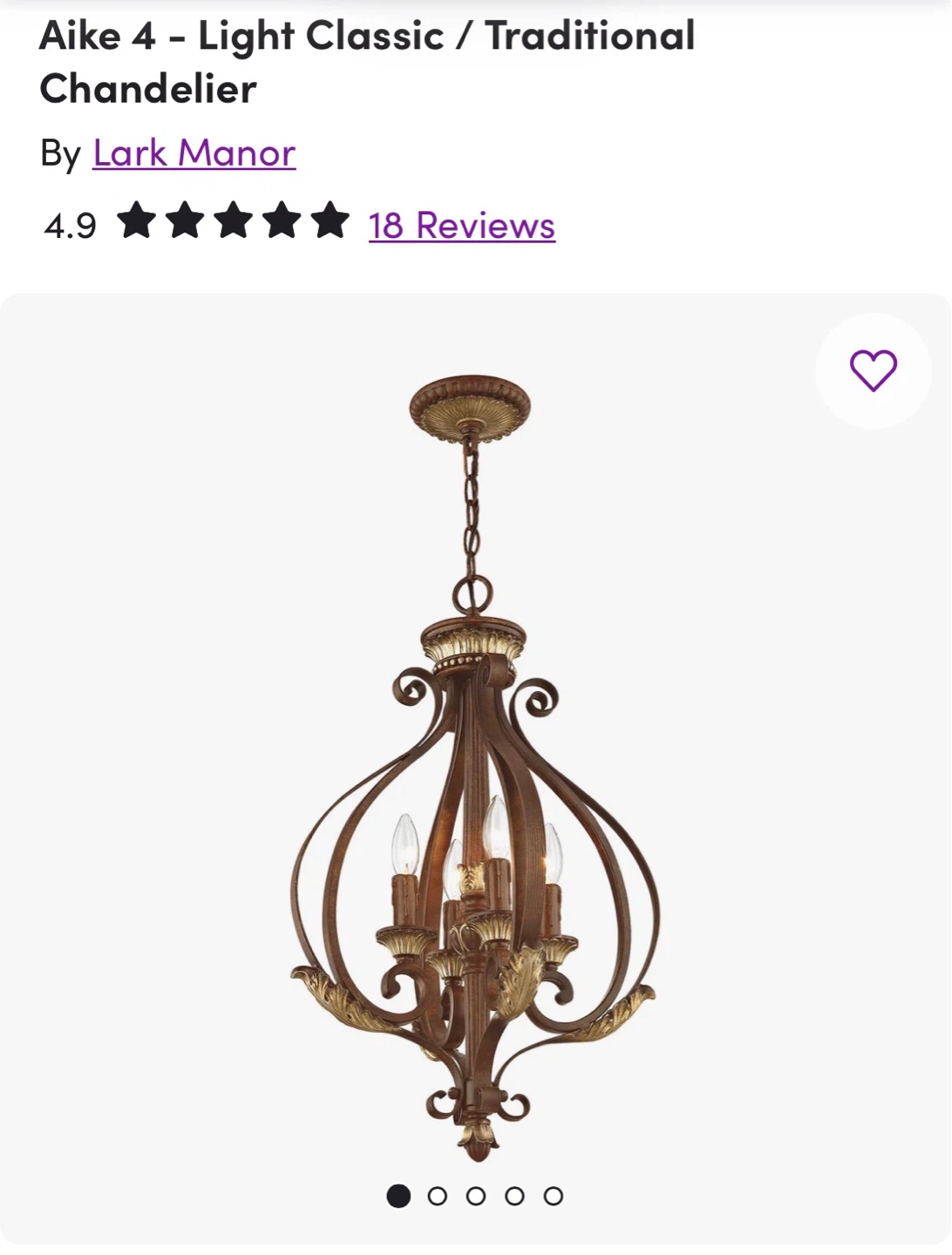 Lark Manor Aike 4-Light Chandelier - photo 2