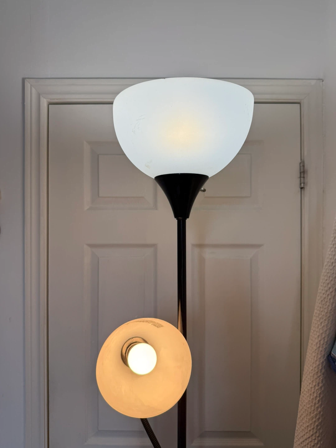 White Floor Lamp with Adjustable Reading Light