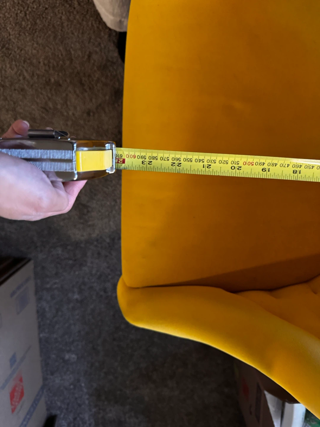 Yellow Velvet Tufted Task Chair - photo 3