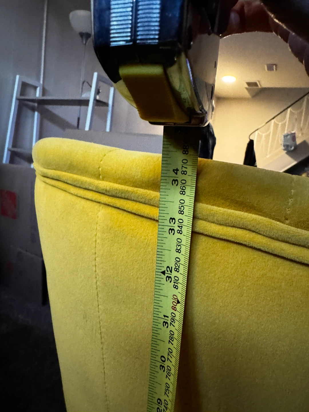 Yellow Velvet Tufted Task Chair - photo 5