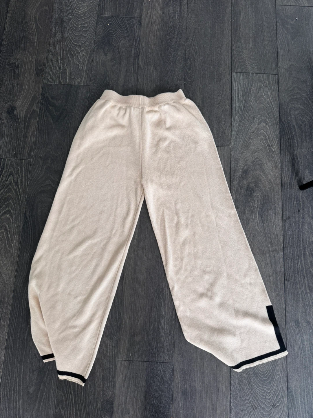 Women's Beige Wide Leg Knit Pants Size XS