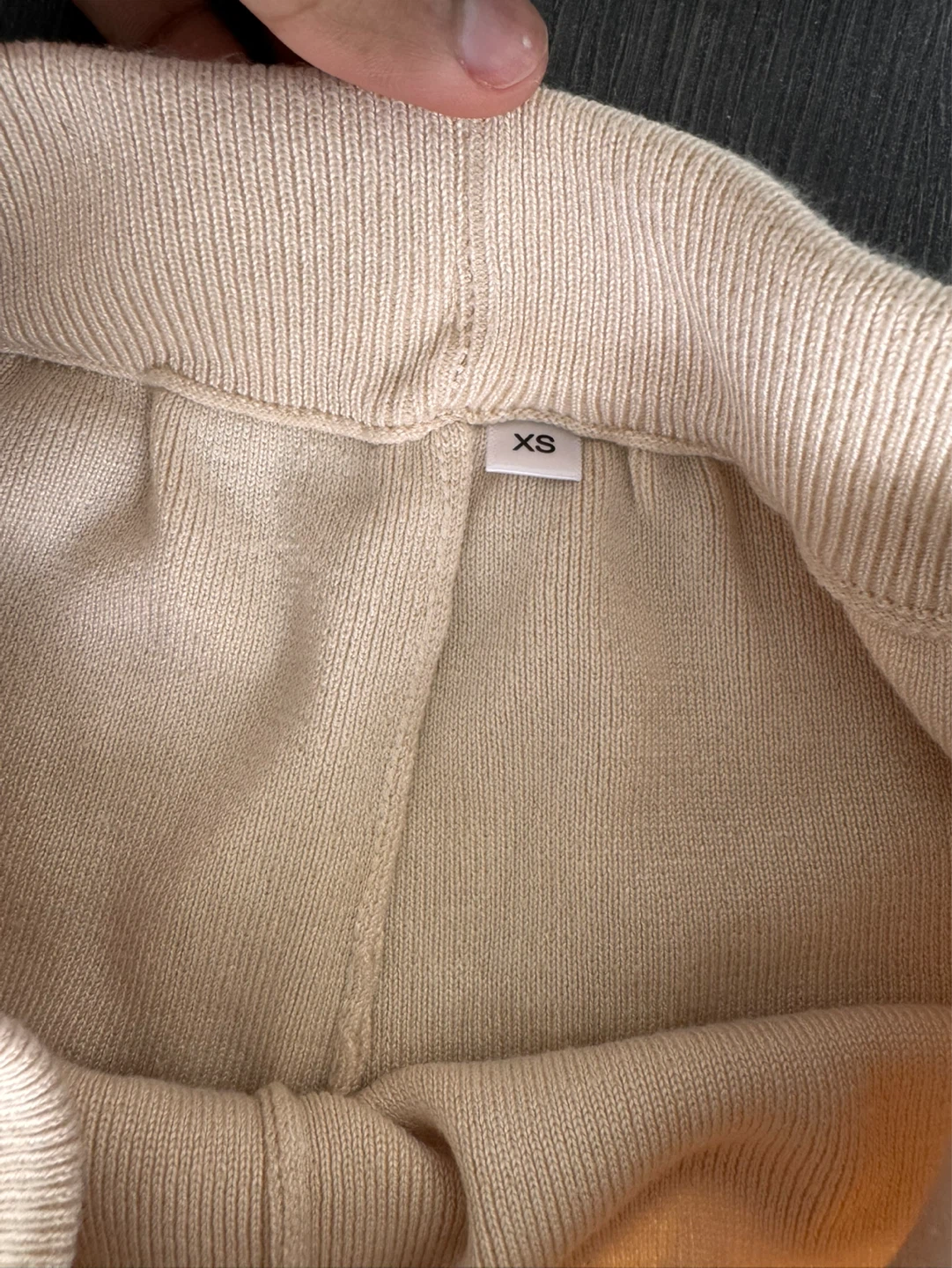 Women's Beige Wide Leg Knit Pants Size XS - photo 2