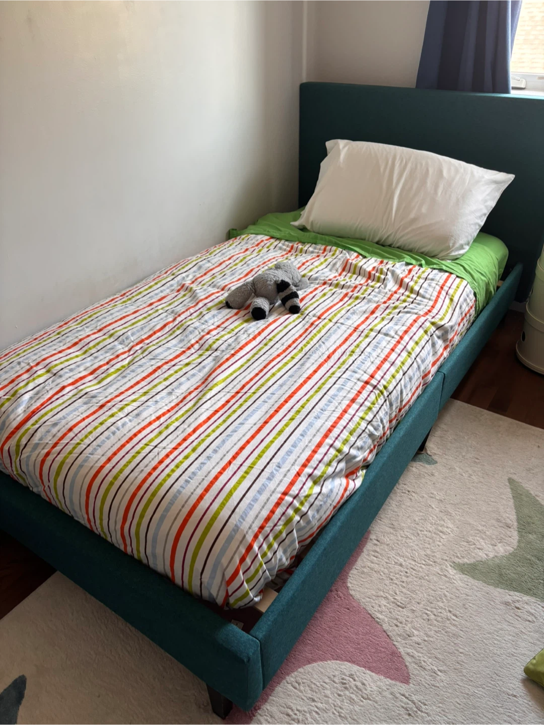 Teal Twin Bed Frame with Slats