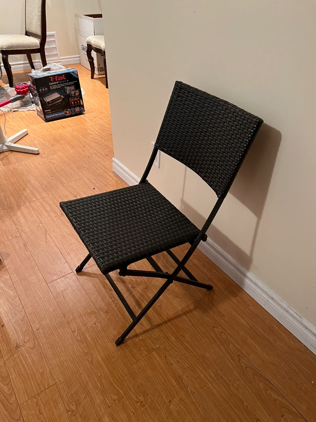 Black Wicker Folding Chair