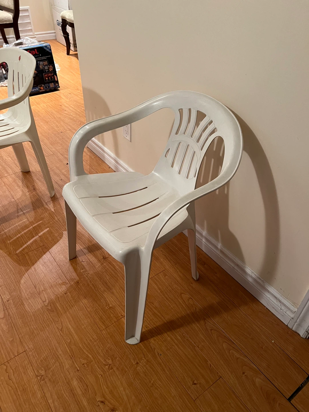 White Plastic Patio Chair