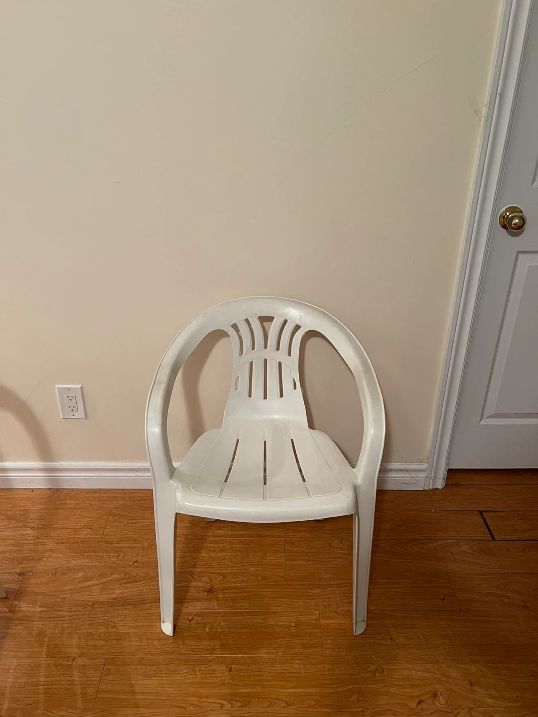 White Plastic Patio Chair - photo 2