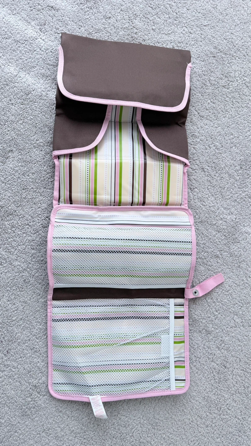 Munchkin Brown & Pink Diaper Changing Pad Clutch