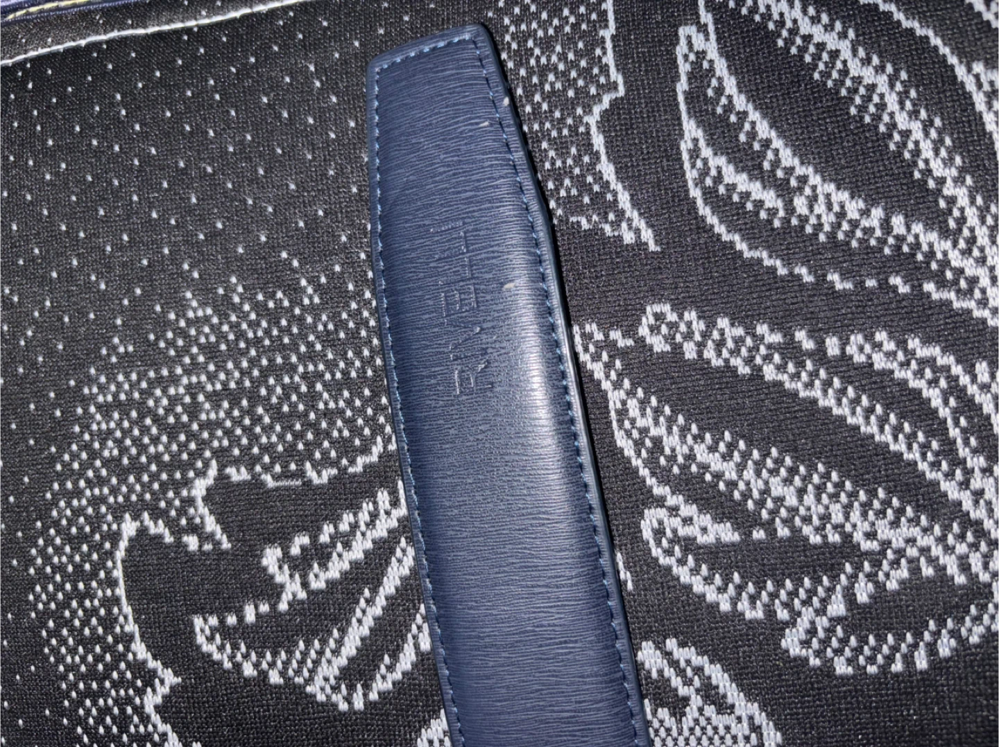Blue Leather Belt with Black Buckle - photo 4