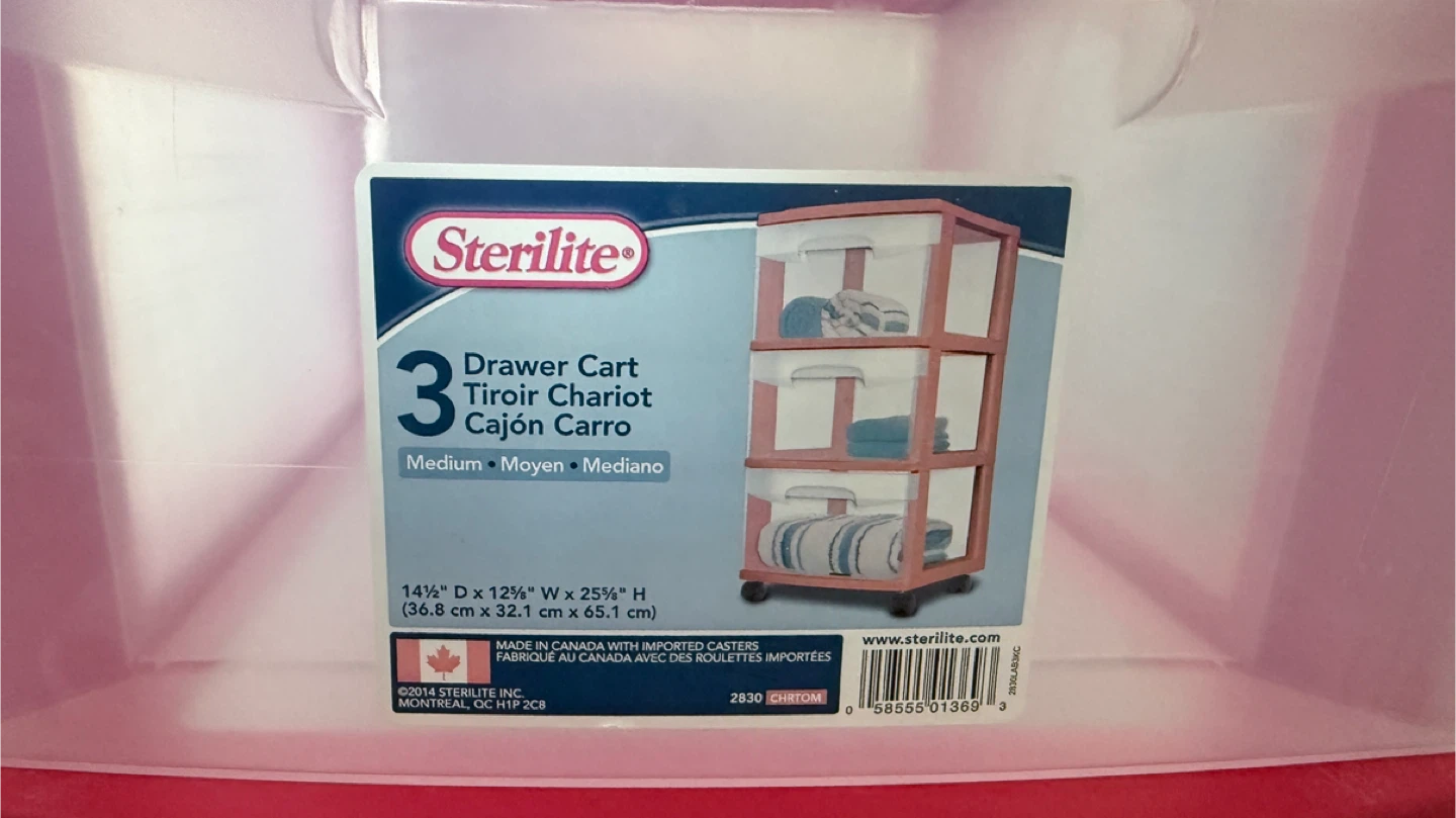 Sterilite 3 Drawer Cart Medium-res - photo 2