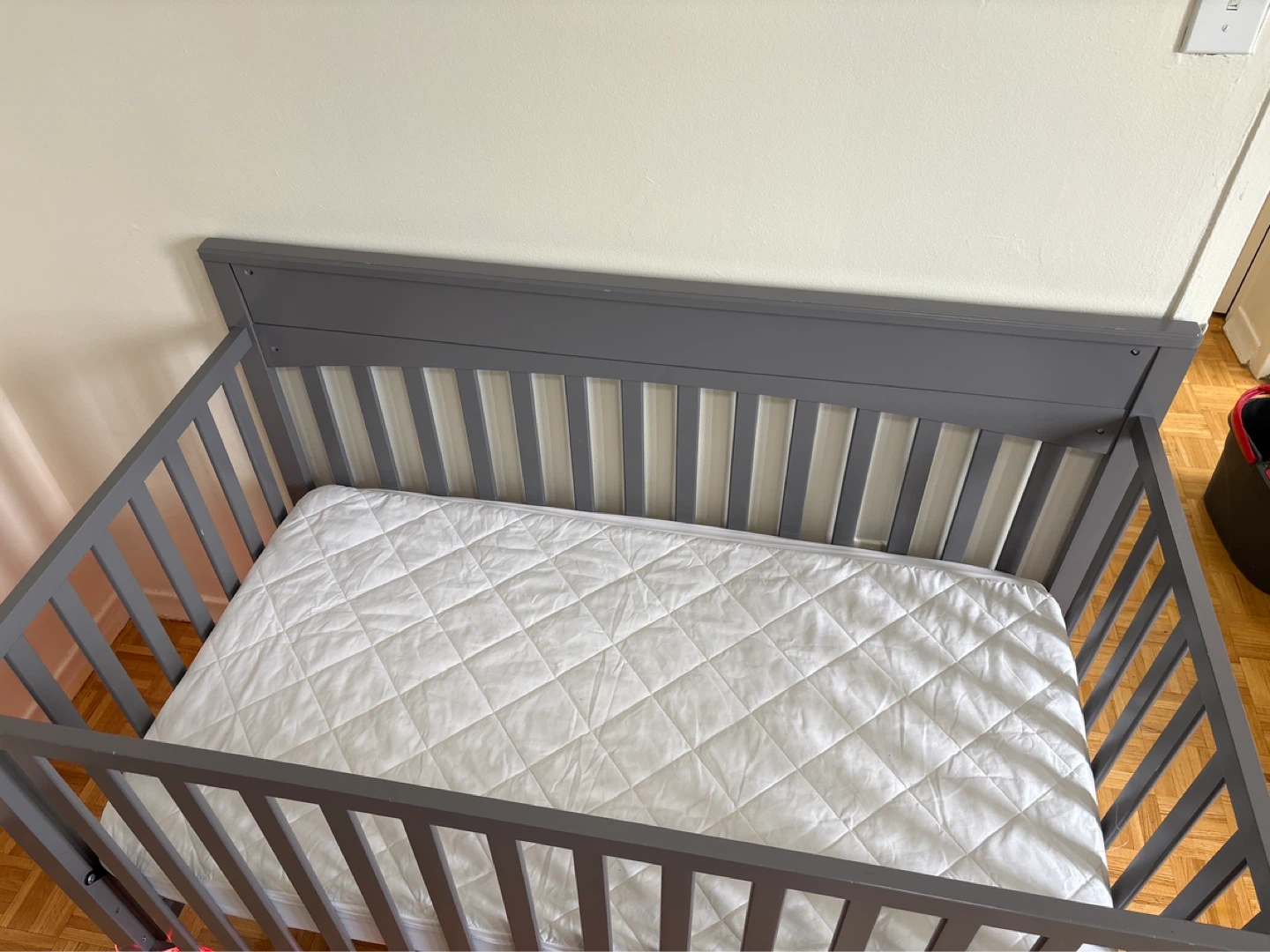 Grey Convertible Crib with Mattress - photo 2