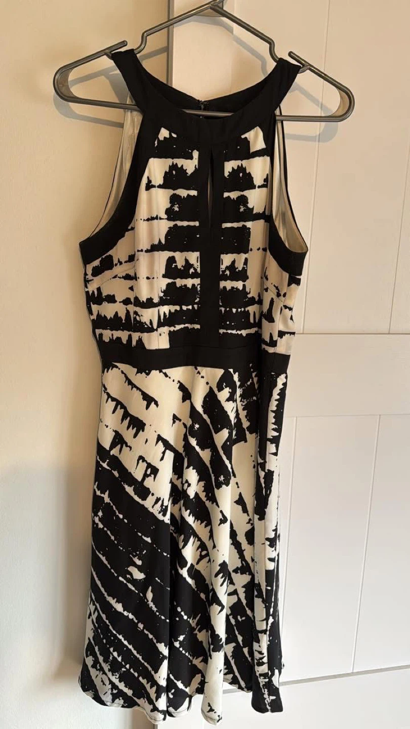 Black and white halter dress