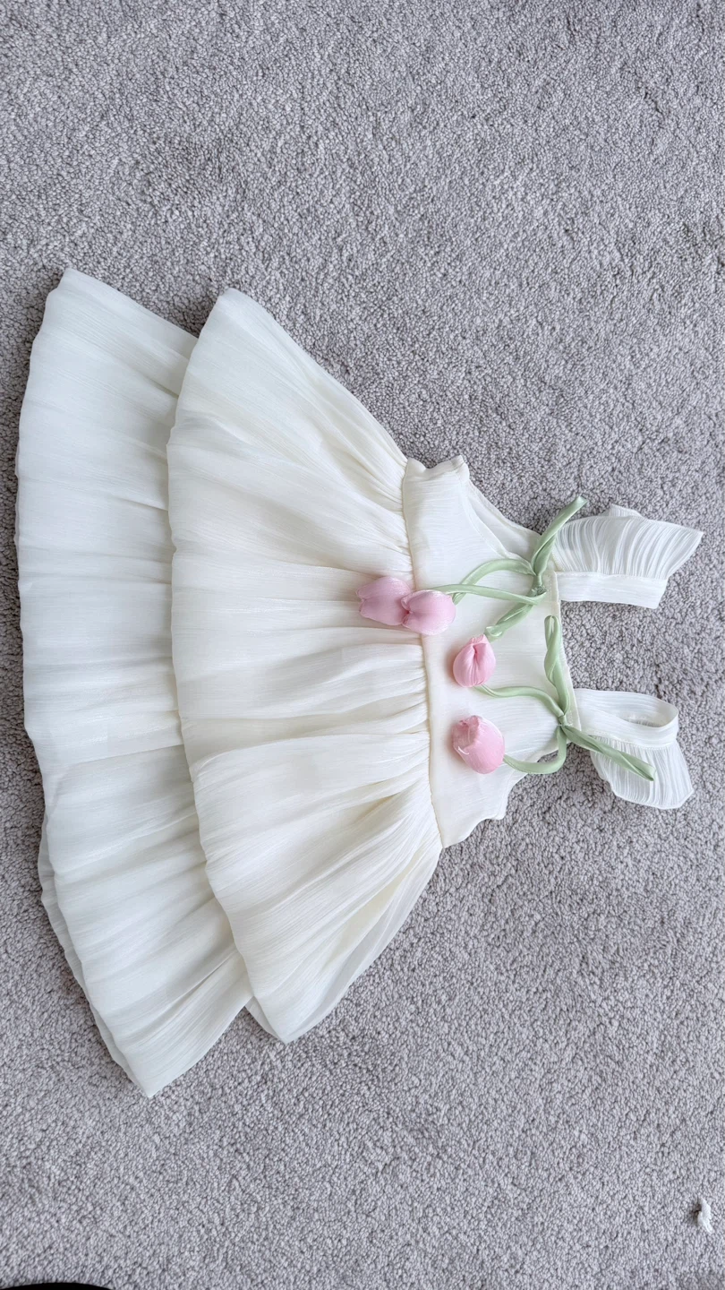 Girls Cream Tulip Dress - photo 2