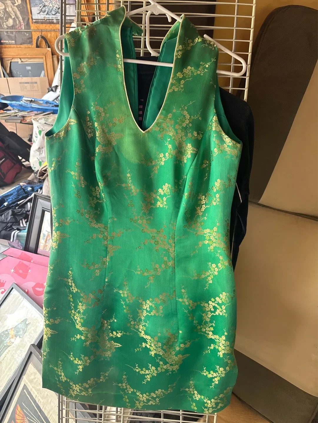 Satin Jacquard Cheongsam Dress