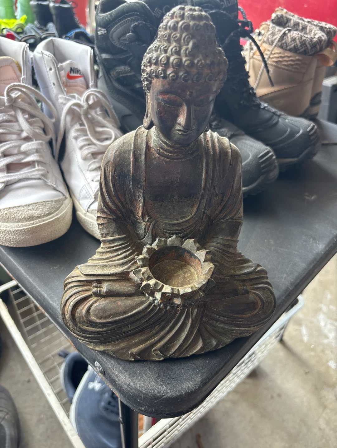 Sitting Buddha Statue with Incense Holder