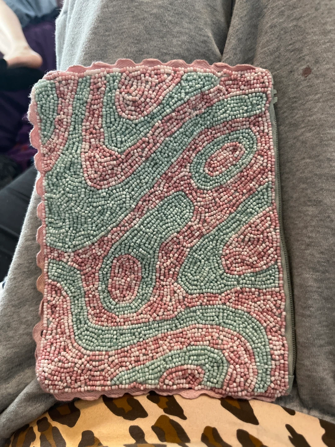Beaded Pouch Clutch Bag