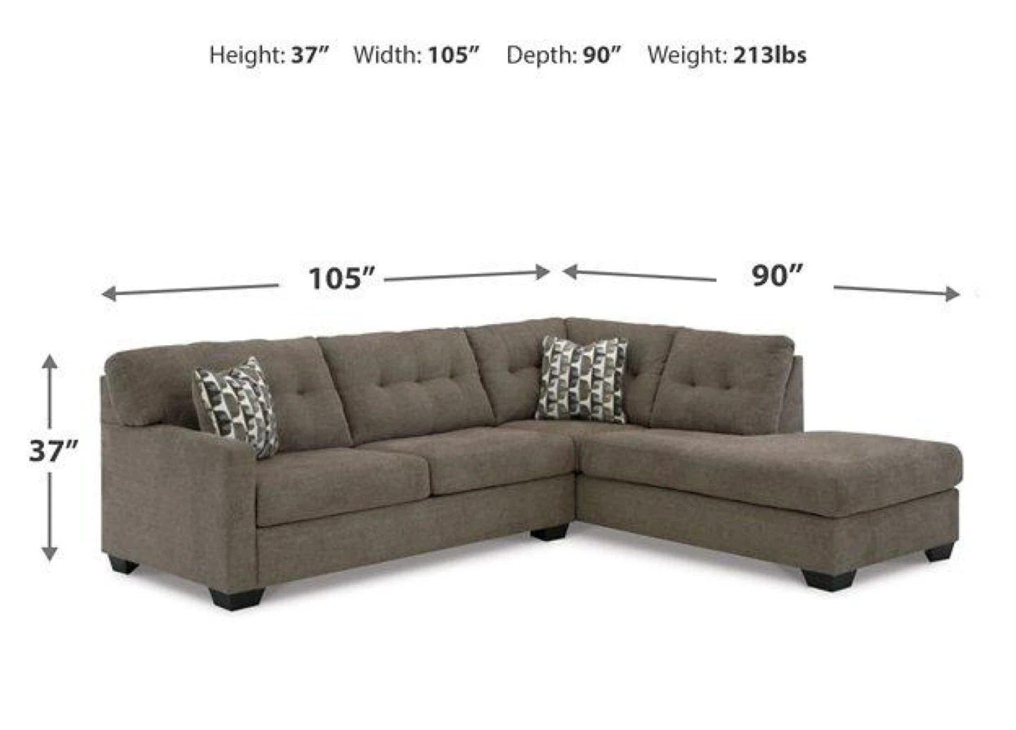 Brown Sectional Sofa - photo 2