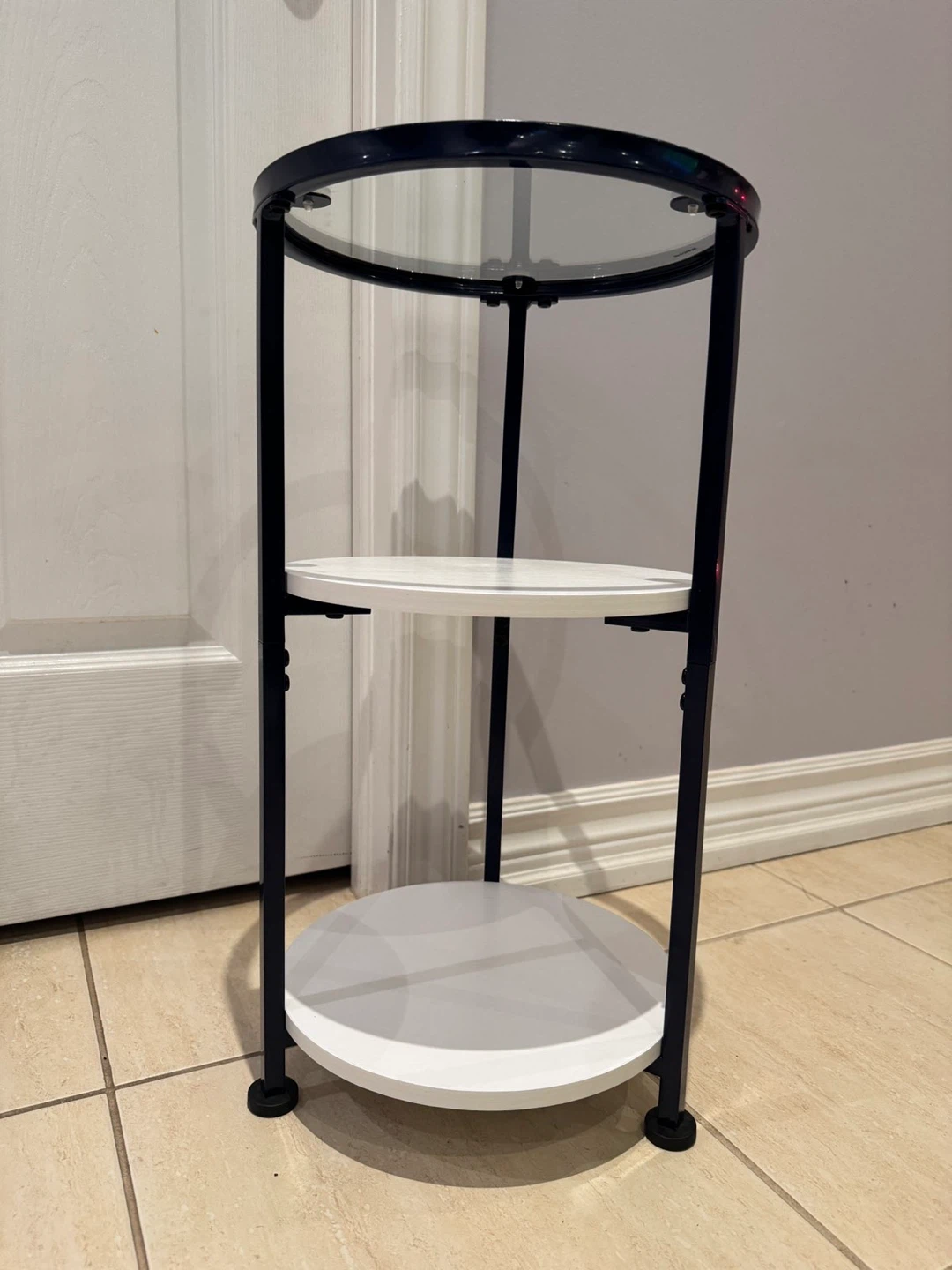 3-Tier Round Side Table with Glass Top - photo 3
