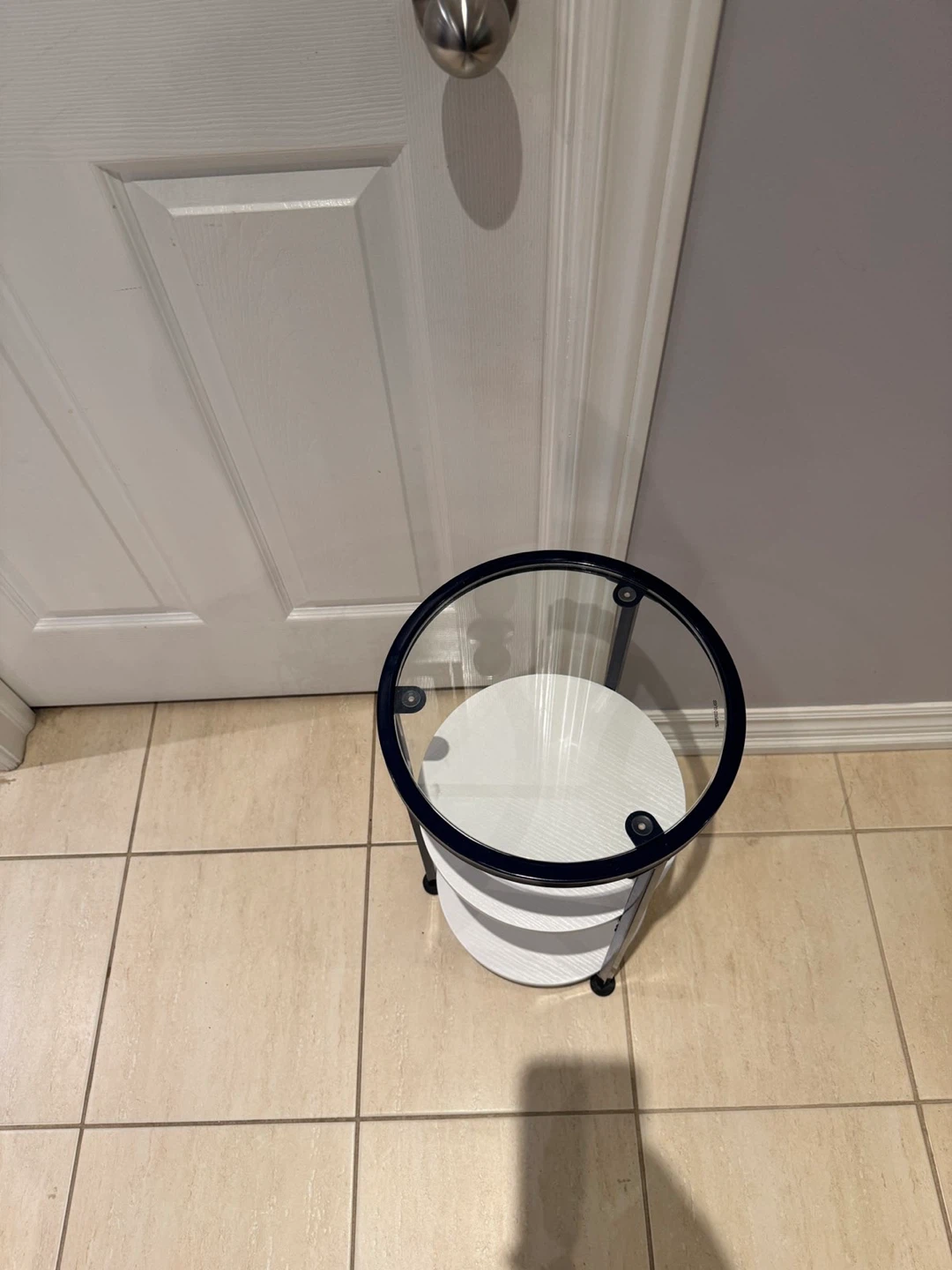 3-Tier Round Side Table with Glass Top - photo 4