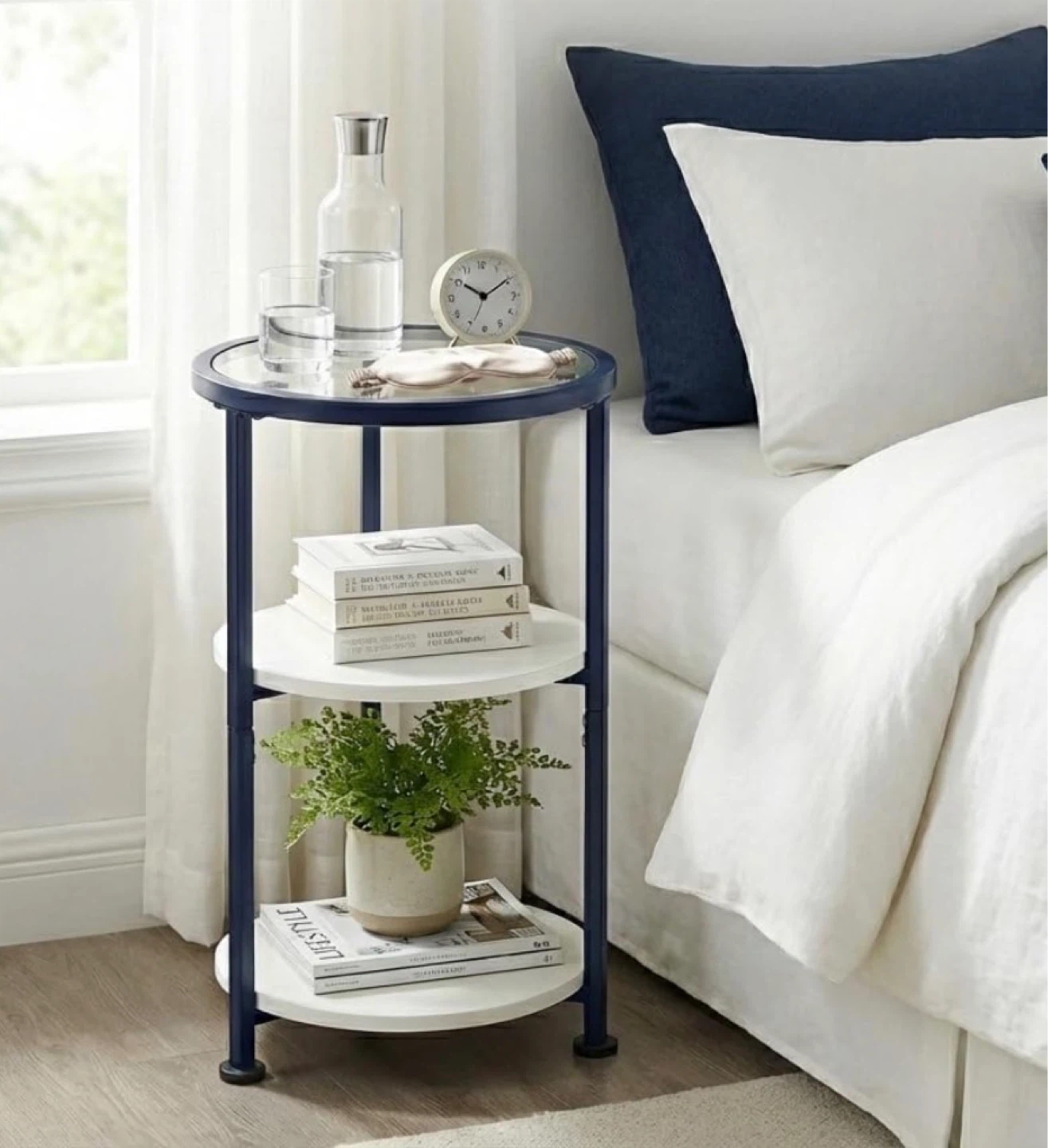3-Tier Round Side Table with Glass Top - photo 5