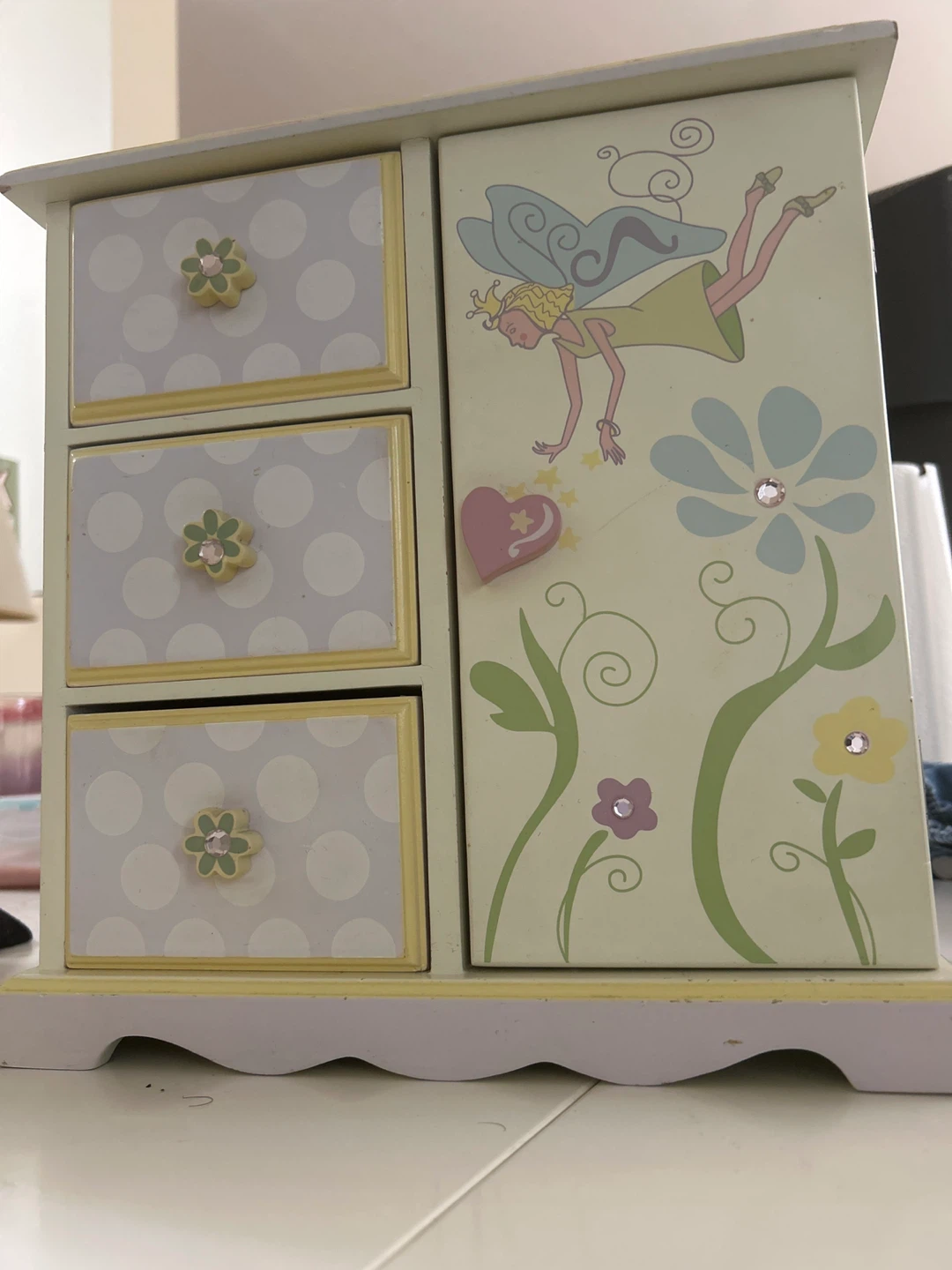 Fairy Princess Jewellery Box with Drawers and Door
