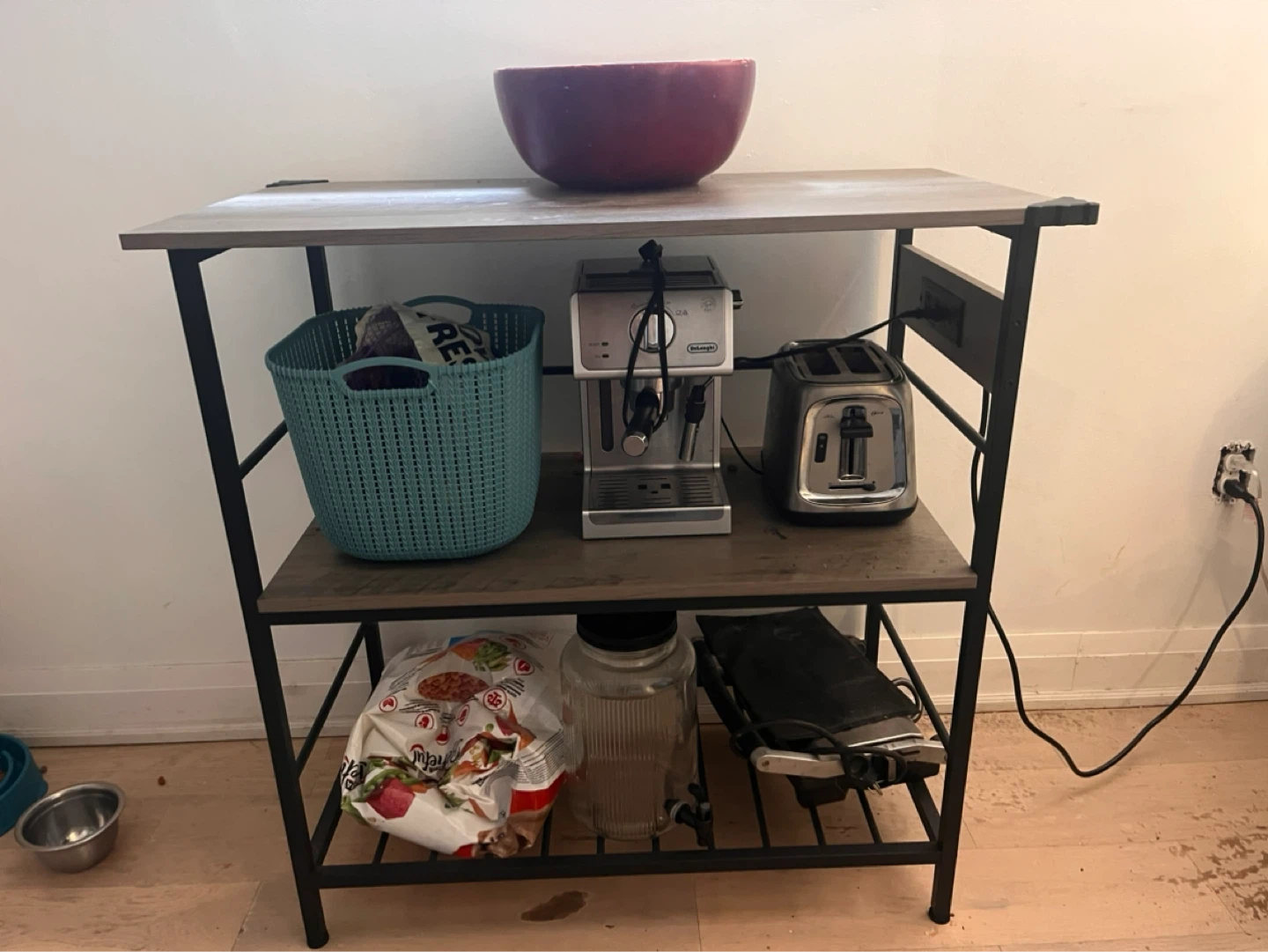 2-Tier Kitchen Island Cart with Wood Top - photo 2