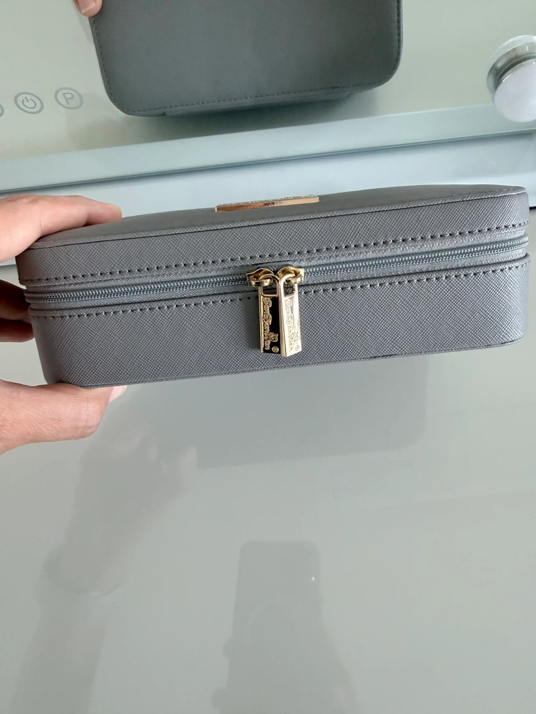 Grey Faux Leather Jewelry Organizer Box - photo 5