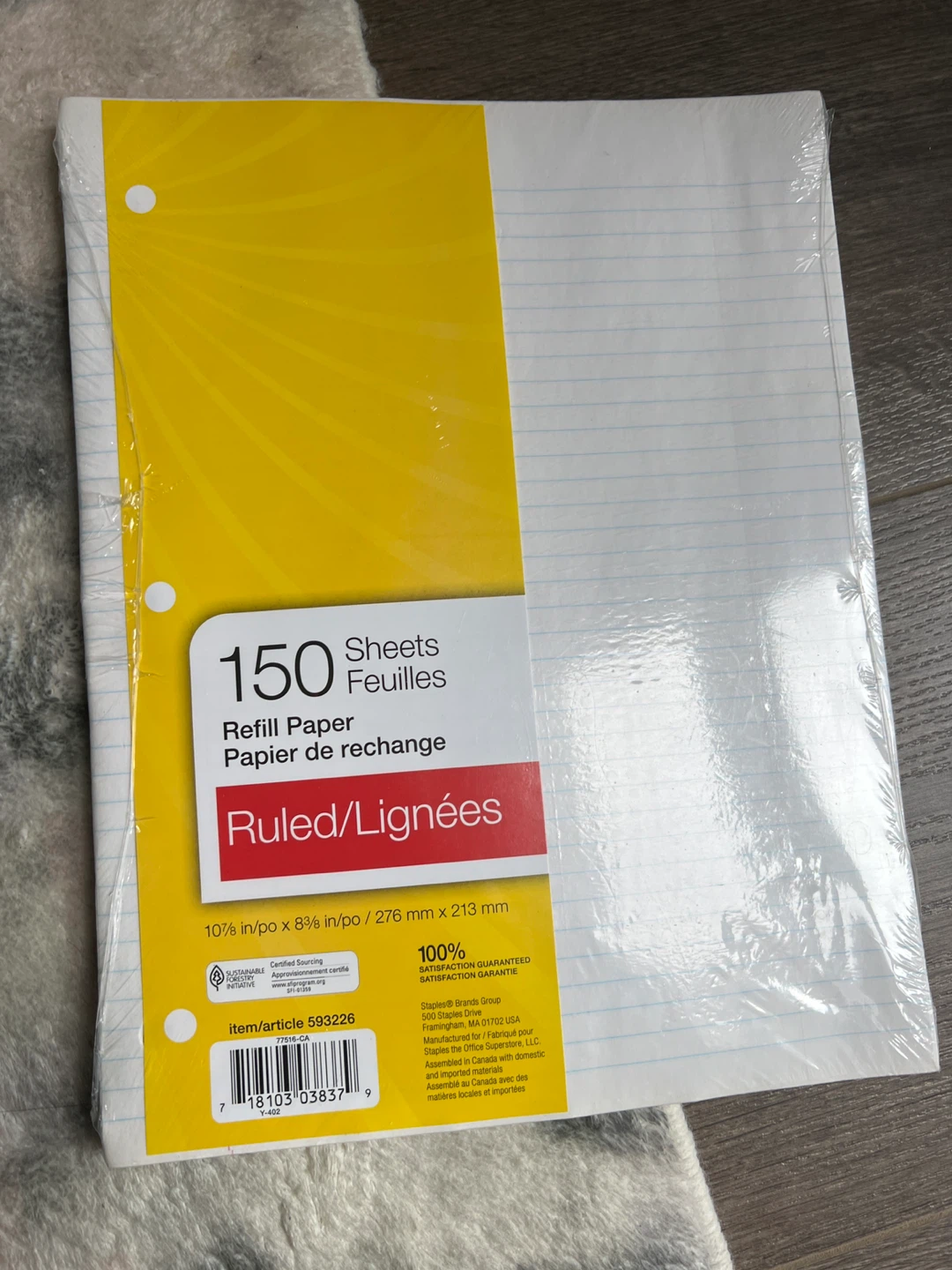 Staples Refill Paper - Ruled, 150 Sheets