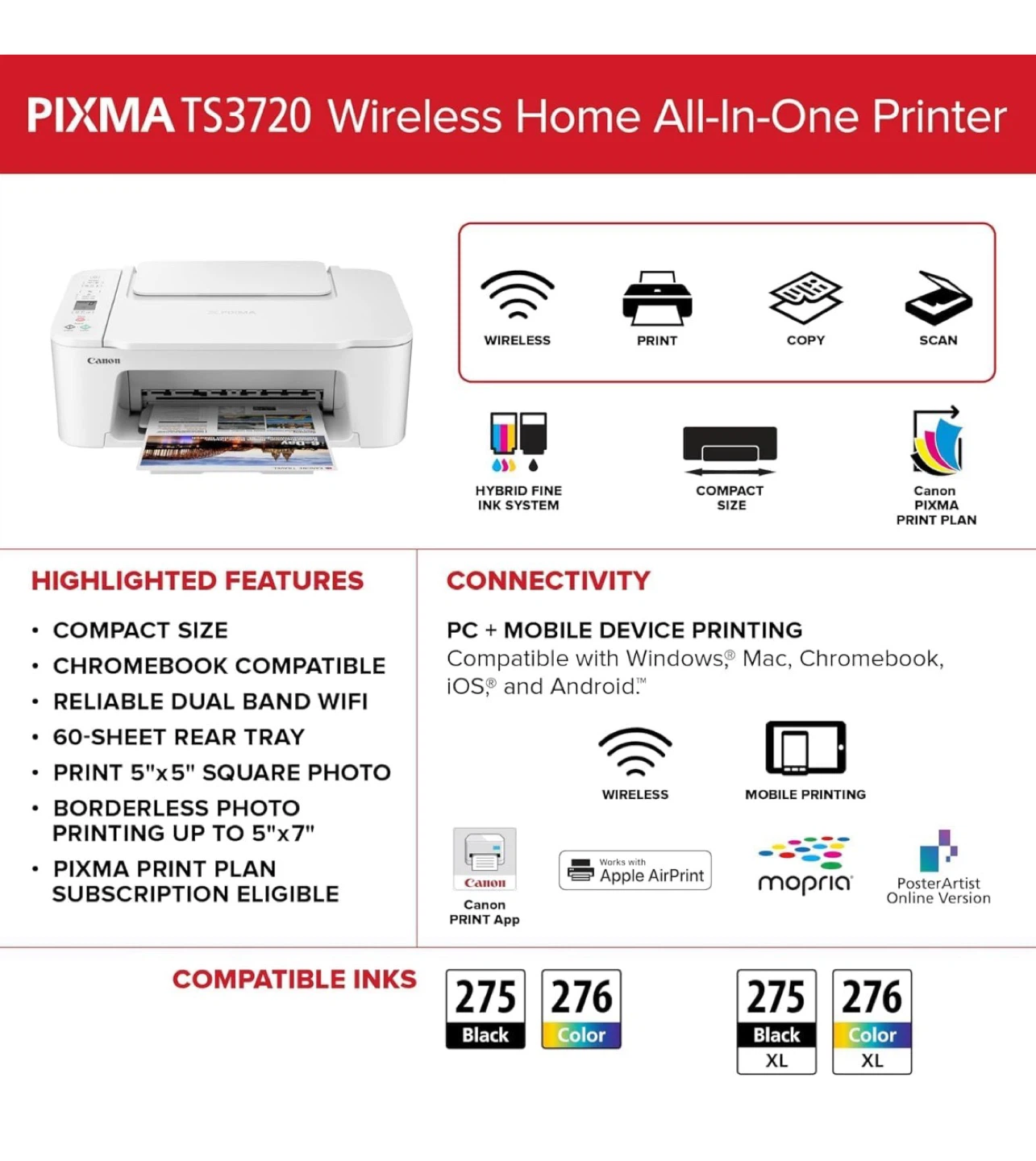 Canon PIXMA TS3720 Wireless All-in-One Printer - photo 4