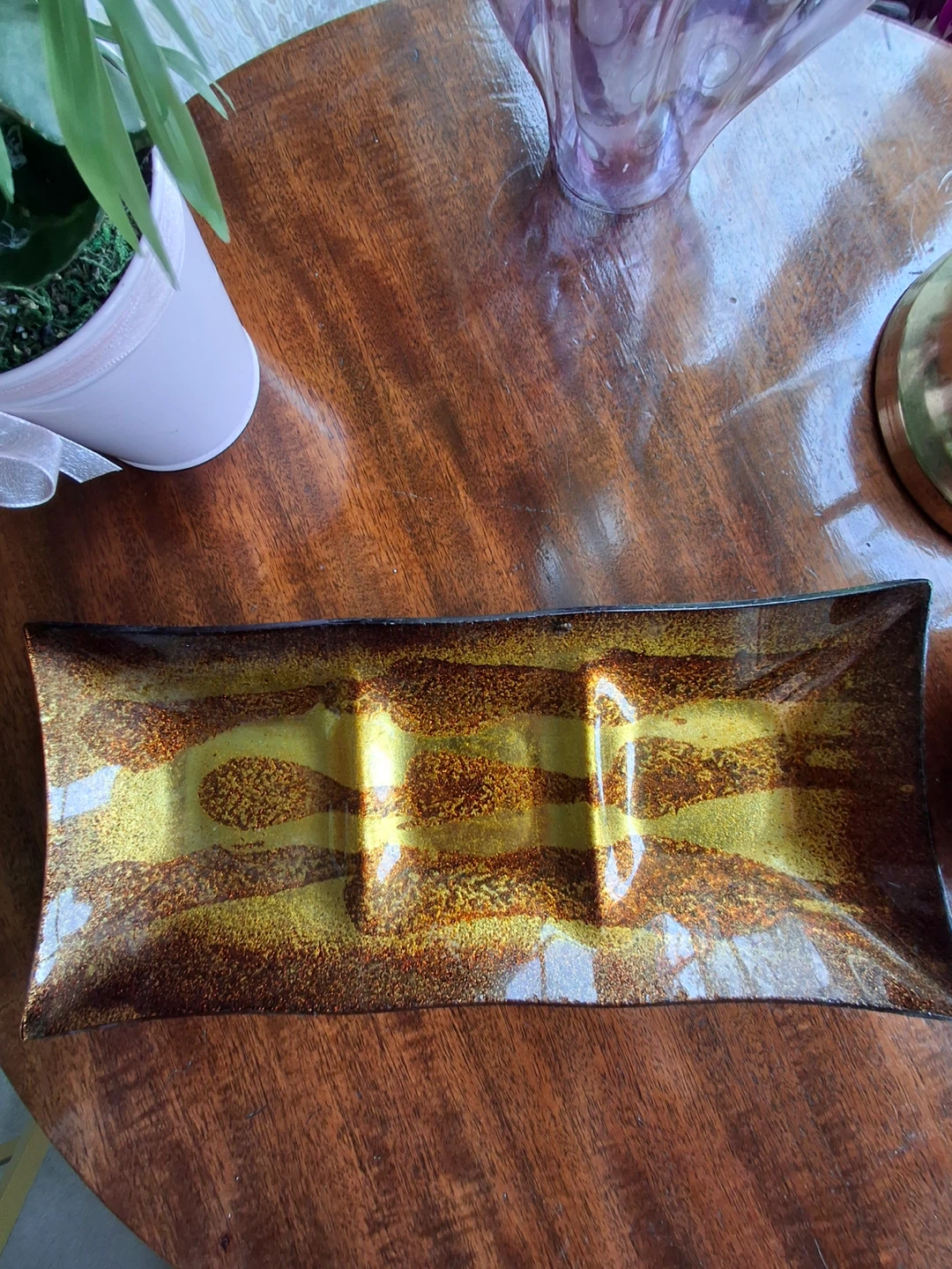 Decorative sectioned glass dish - photo 2