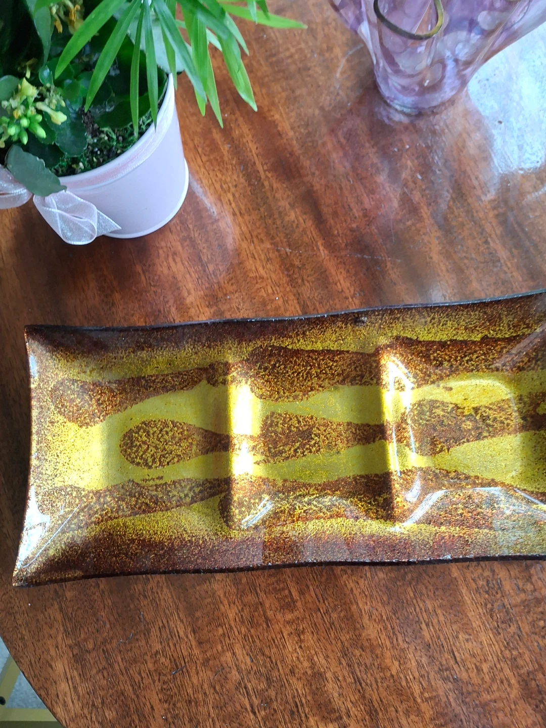 Decorative sectioned glass dish - photo 4
