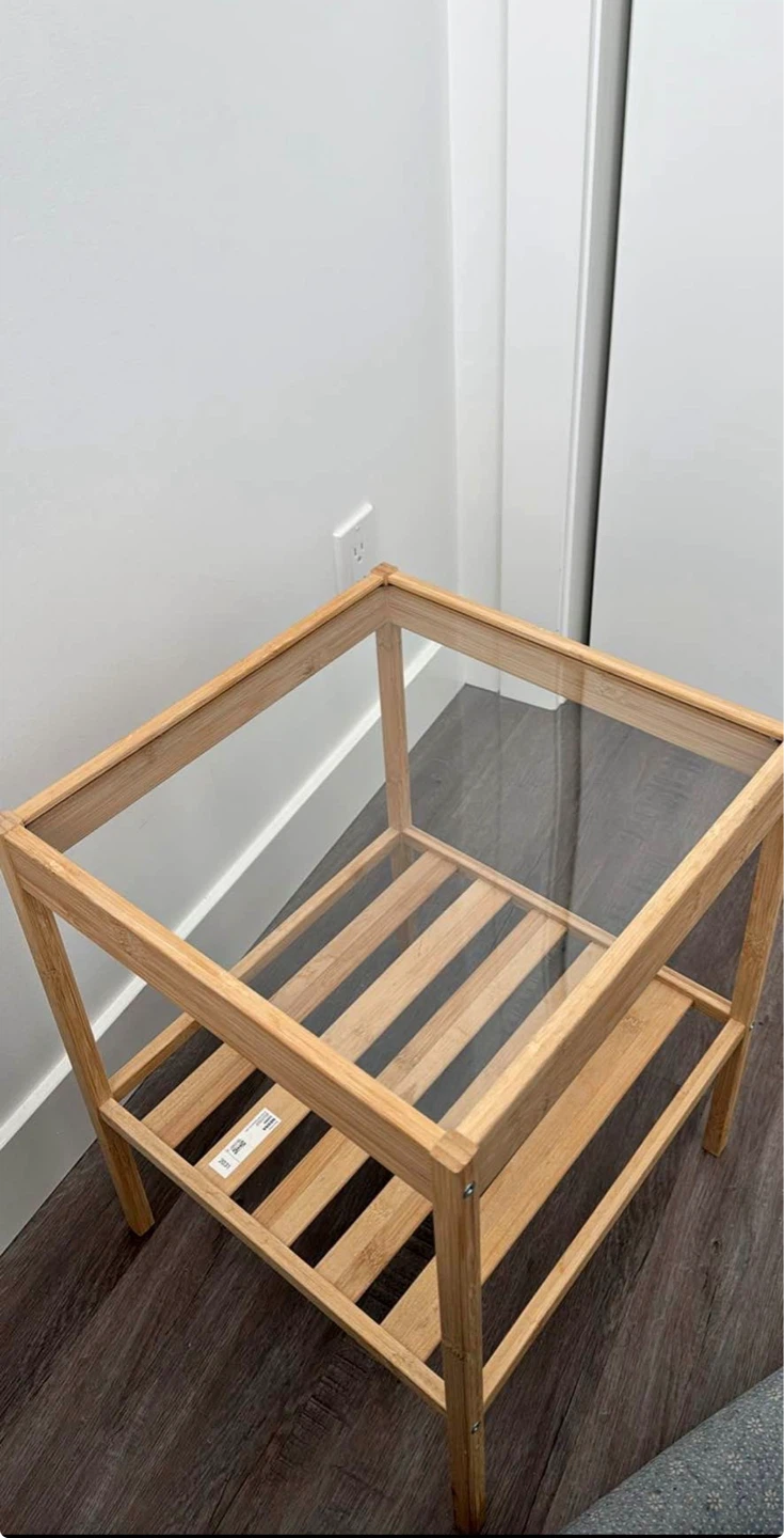 IKEA NESNA Side Table with Glass Top